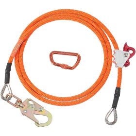VEVOR 16mm Steel Core Flipline, 10ft(3m) Arborist Flipline, Flip Line for Tree Climbing with Alloy Steel Snap Hook & Aluminum Alloy Carabiner