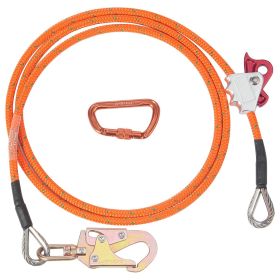 VEVOR 12.7mm Steel Core Flipline, 10ft(3m) Arborist Flipline, Flip Line for Tree Climbing with Alloy Steel Snap Hook & Aluminum Alloy Carabiner