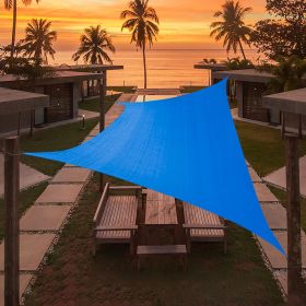 Artpuch Custom Size Sky Blue Sun Shade Sail Triangle Canopy 185 GSM Durable Fabric UV Block Awning for Outdoor Patio Garden Backyard (Customized (Color: Sky Blue, size: 10'X27')