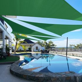 Artpuch Custom Size Dark Green Sun Shade Sail Triangle Canopy 185 GSM Durable Fabric UV Block Awning for Outdoor Patio Garden Backyard (Customize (Color: Dark Green, size: 08x16x17.9)