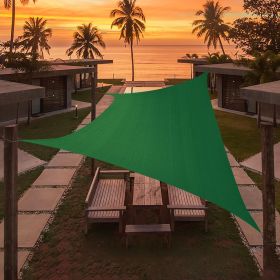 Artpuch Custom Size Dark Green Sun Shade Sail Triangle Canopy 185 GSM Durable Fabric UV Block Awning for Outdoor Patio Garden Backyard (Customize (Color: Dark Green, size: 19'X21')