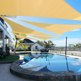 Artpuch Custom Size Sand Sun Shade Sail Triangle Canopy 185 GSM Durable Fabric UV Block Awning for Outdoor Patio Garden Backyard (Customized Avai (size: 23X27X27)
